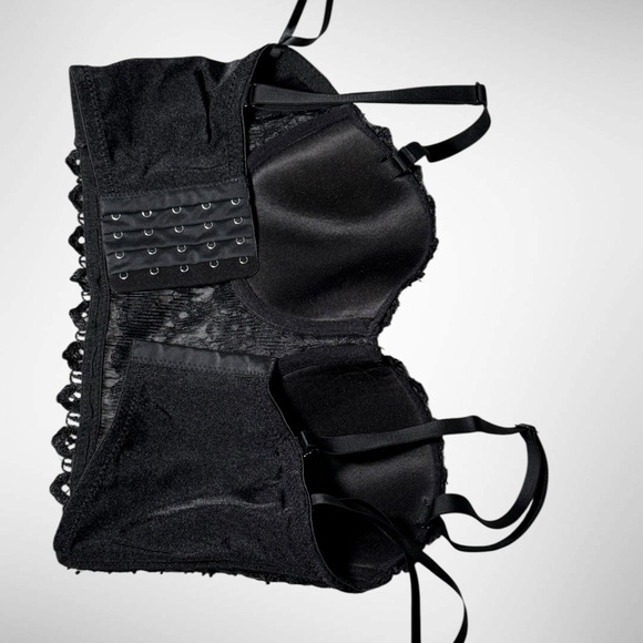 Windsor Black Lace Bustier Bra w/ Removable Straps | XS - Picture 6 of 13